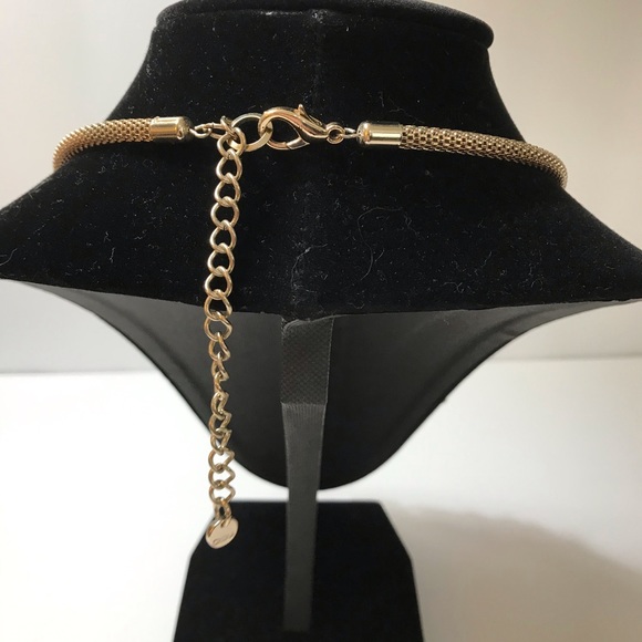 Liz Claiborne Gold/Black/Jeweled Floral Necklace - Picture 3 of 9